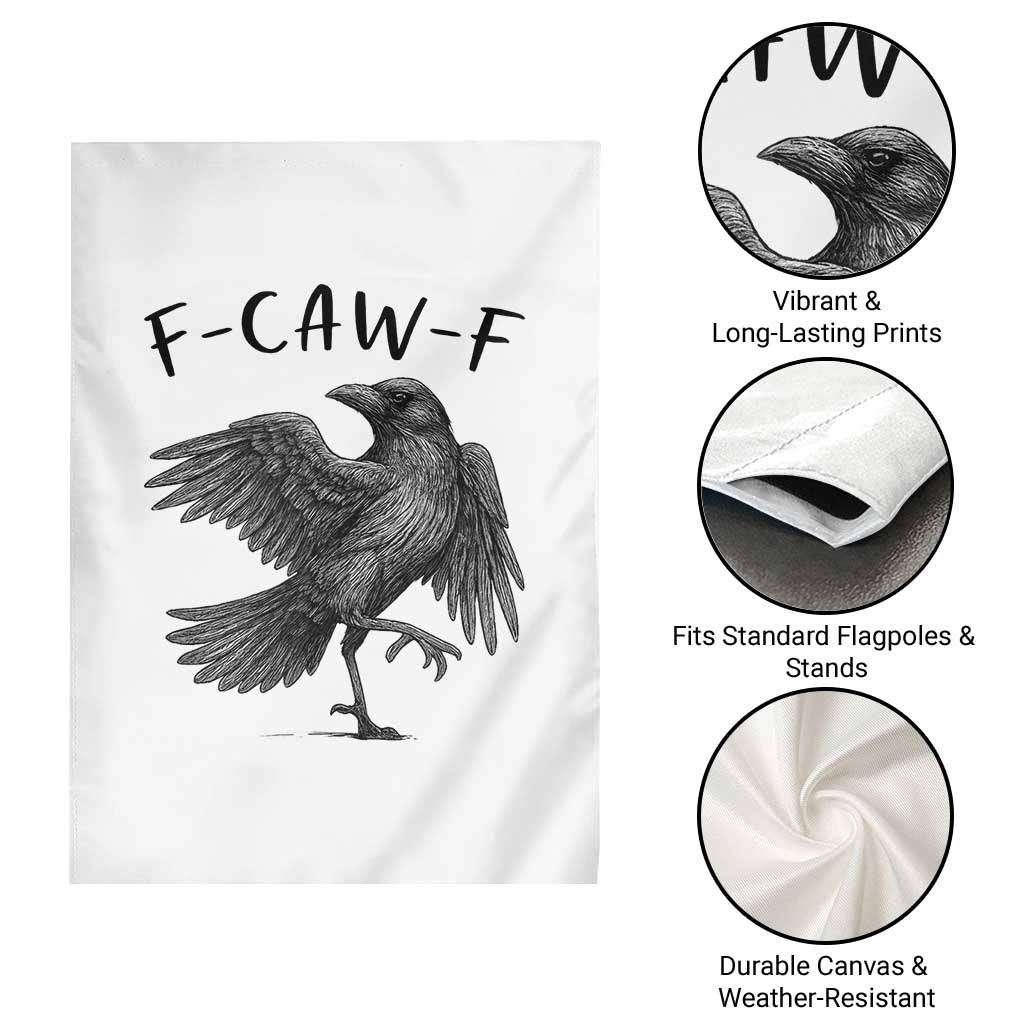 F Caw F Raven Graphic Garden Flag Funny Sarcastic Bird with Attitude - Wonder Print Shop