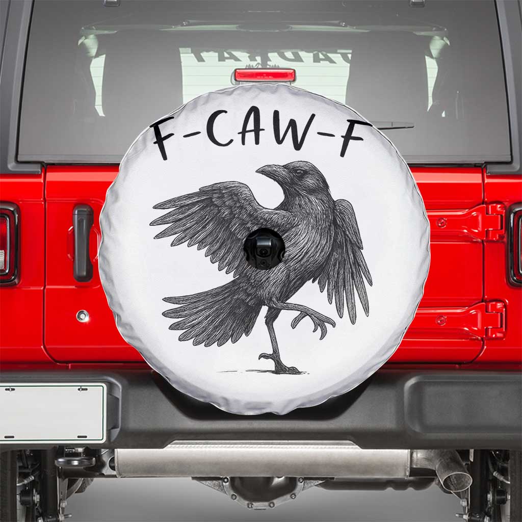 F Caw F Raven Graphic Spare Tire Cover Funny Sarcastic Bird with Attitude - Wonder Print Shop
