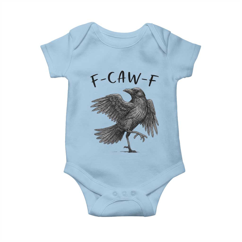 F Caw F Raven Graphic Baby Onesie Funny Sarcastic Bird with Attitude - Wonder Print Shop