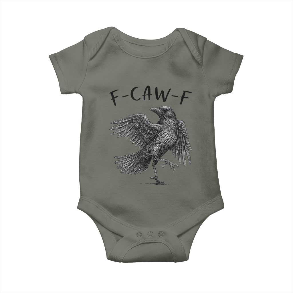 F Caw F Raven Graphic Baby Onesie Funny Sarcastic Bird with Attitude - Wonder Print Shop