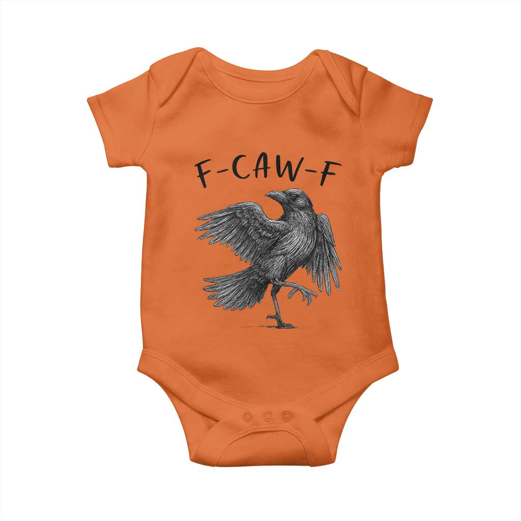 F Caw F Raven Graphic Baby Onesie Funny Sarcastic Bird with Attitude - Wonder Print Shop