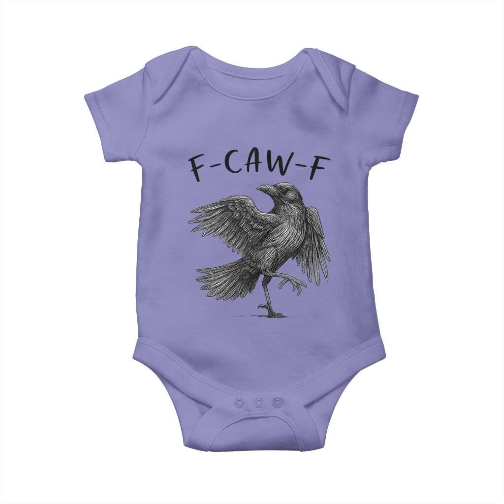 F Caw F Raven Graphic Baby Onesie Funny Sarcastic Bird with Attitude - Wonder Print Shop