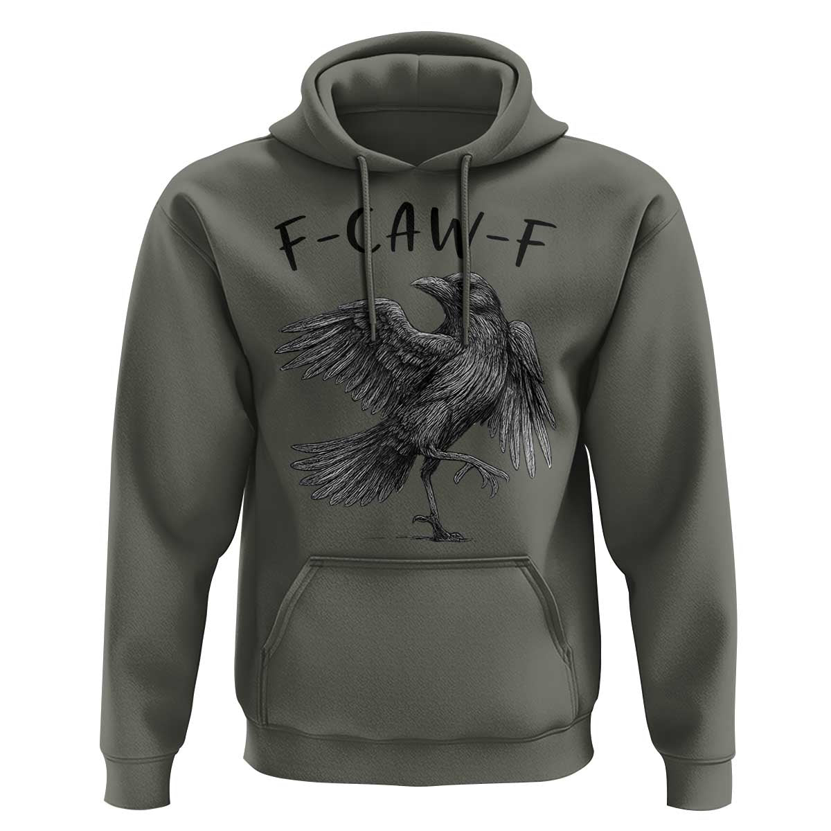 F Caw F Raven Graphic Hoodie Funny Sarcastic Bird with Attitude - Wonder Print Shop