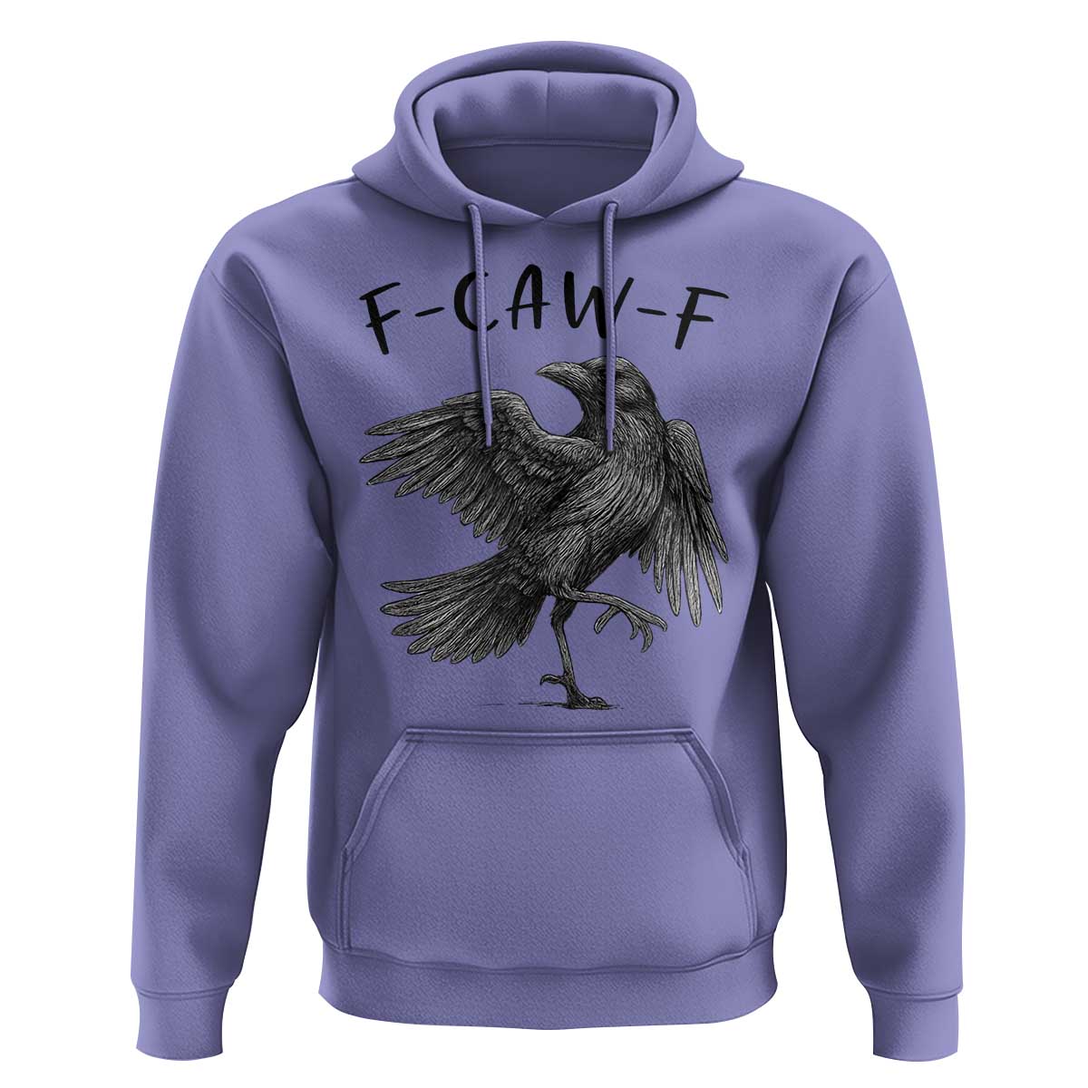 F Caw F Raven Graphic Hoodie Funny Sarcastic Bird with Attitude - Wonder Print Shop