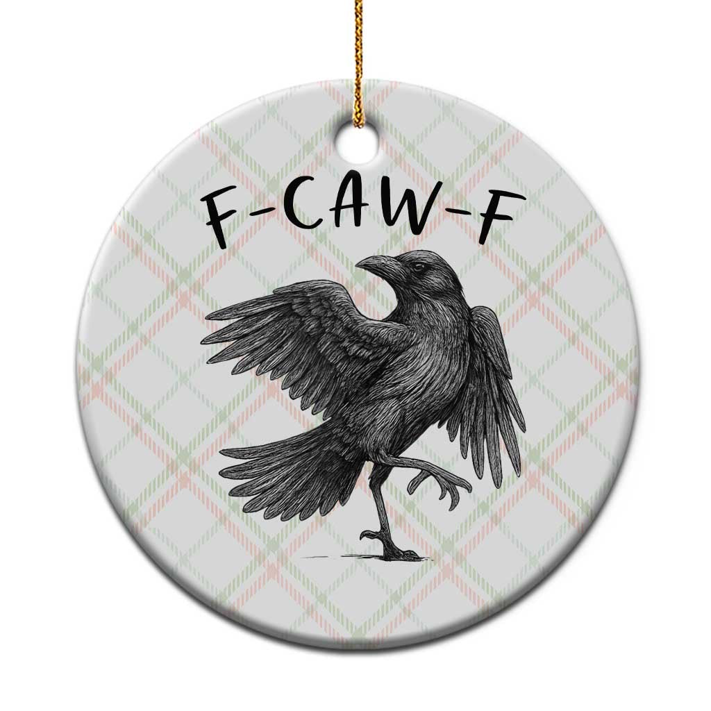 F Caw F Raven Graphic Ceramic Ornament Funny Sarcastic Bird with Attitude - Wonder Print Shop