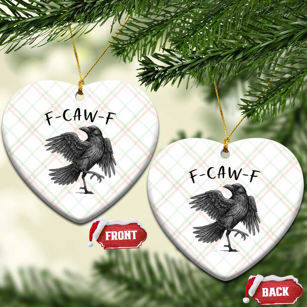 F Caw F Raven Graphic Ceramic Ornament Funny Sarcastic Bird with Attitude - Wonder Print Shop