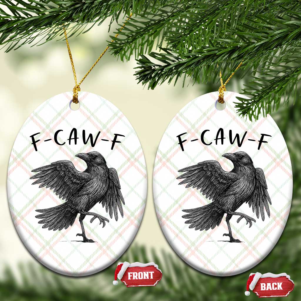 F Caw F Raven Graphic Ceramic Ornament Funny Sarcastic Bird with Attitude - Wonder Print Shop