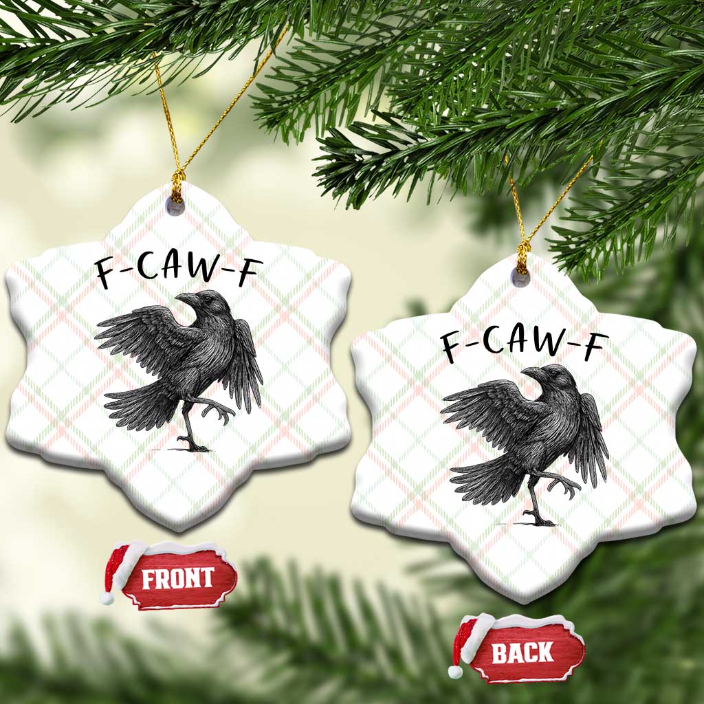F Caw F Raven Graphic Ceramic Ornament Funny Sarcastic Bird with Attitude - Wonder Print Shop