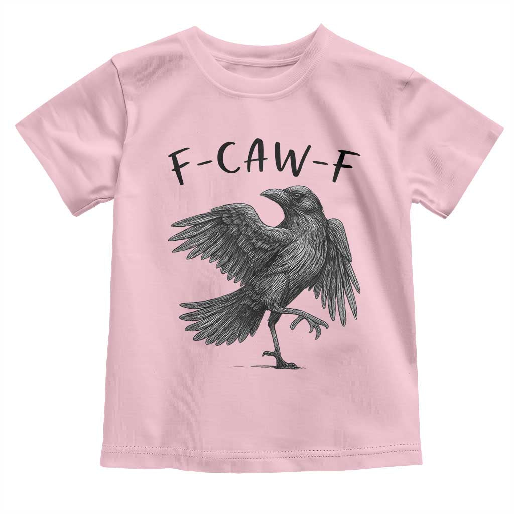 F Caw F Raven Graphic Toddler T Shirt Funny Sarcastic Bird with Attitude - Wonder Print Shop