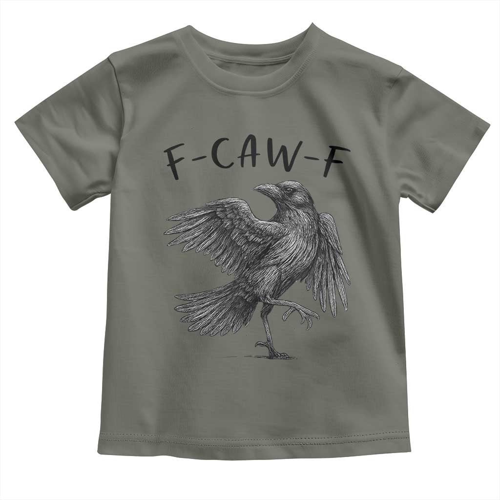 F Caw F Raven Graphic Toddler T Shirt Funny Sarcastic Bird with Attitude - Wonder Print Shop