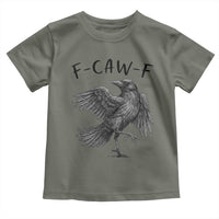 F Caw F Raven Graphic Toddler T Shirt Funny Sarcastic Bird with Attitude - Wonder Print Shop