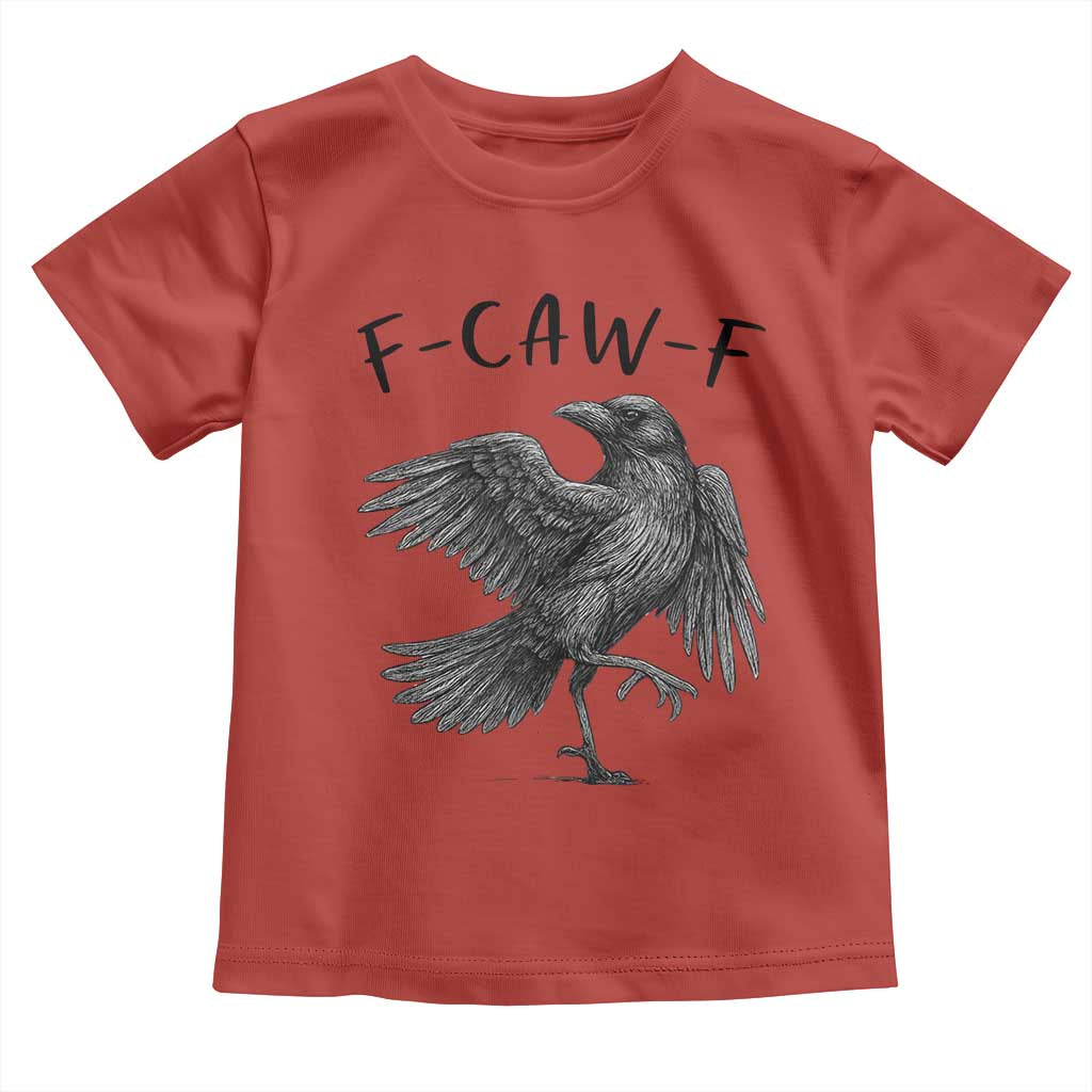 F Caw F Raven Graphic Toddler T Shirt Funny Sarcastic Bird with Attitude - Wonder Print Shop