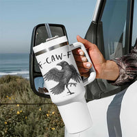 F Caw F Raven Graphic Tumbler With Handle Funny Sarcastic Bird with Attitude - Wonder Print Shop