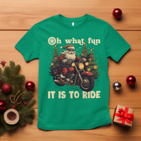 Santa Claus Biker T Shirt Oh What Fun It Is To Ride Motorcycle Christmas - Wonder Print Shop
