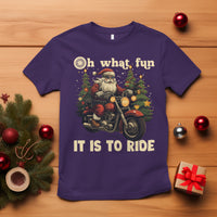 Santa Claus Biker T Shirt Oh What Fun It Is To Ride Motorcycle Christmas - Wonder Print Shop