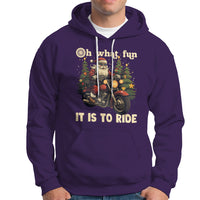 Santa Claus Biker Hoodie Oh What Fun It Is To Ride Motorcycle Christmas - Wonder Print Shop