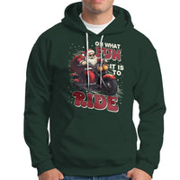 Santa Claus Biker Hoodie Oh What Fun It Is To Ride Motorcycle Christmas - Wonder Print Shop