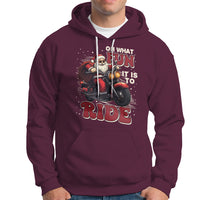 Santa Claus Biker Hoodie Oh What Fun It Is To Ride Motorcycle Christmas - Wonder Print Shop