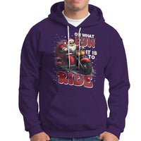 Santa Claus Biker Hoodie Oh What Fun It Is To Ride Motorcycle Christmas - Wonder Print Shop