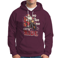 Santa Claus Biker Hoodie Ho Ho Ho Let's Ride Christmas - Wonder Print Shop