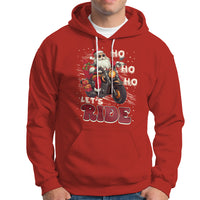 Santa Claus Biker Hoodie Ho Ho Ho Let's Ride Christmas - Wonder Print Shop