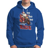 Santa Claus Biker Hoodie Ho Ho Ho Let's Ride Christmas - Wonder Print Shop