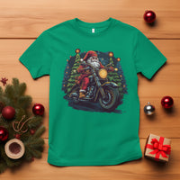 Santa Claus Biker T Shirt Riding Motorcycle Christmas - Wonder Print Shop