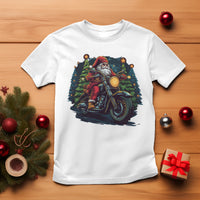 Santa Claus Biker T Shirt Riding Motorcycle Christmas - Wonder Print Shop