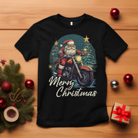 Santa Claus Biker T Shirt Merry Christmas Riding Motorcycle - Wonder Print Shop
