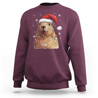 Capybara Christmas Sweatshirt Funny Santa Capy Meme Xmas Vibe - Wonder Print Shop