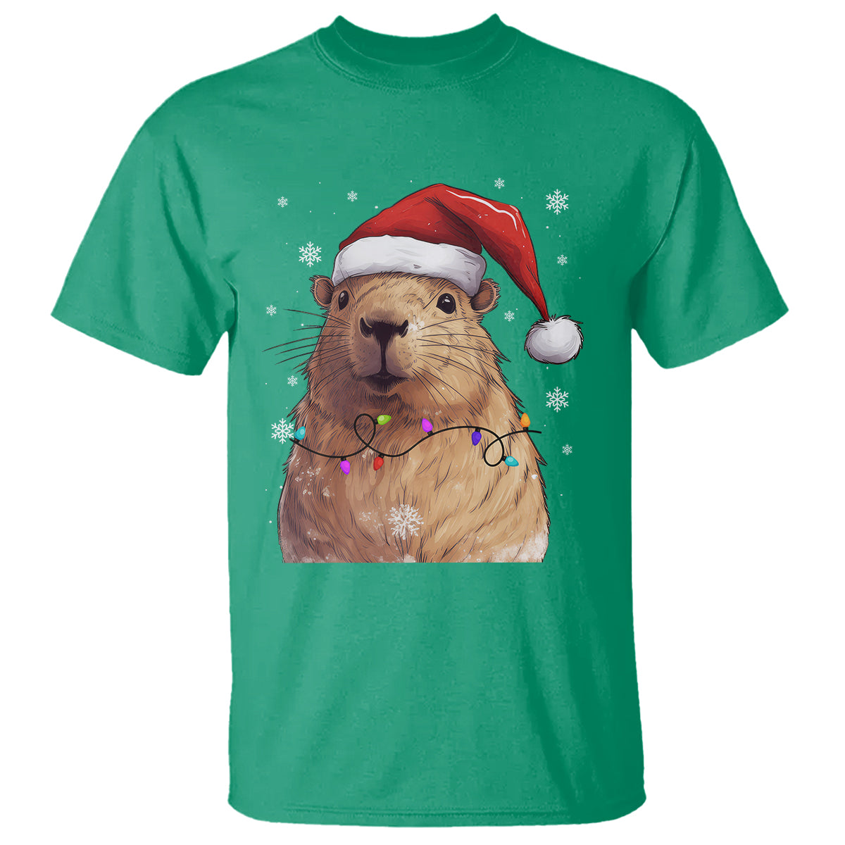 Capybara Christmas T Shirt Funny Santa Capy Meme Xmas Vibe - Wonder Print Shop