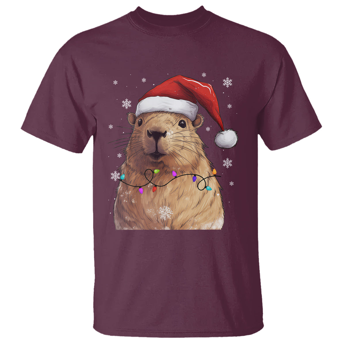 Capybara Christmas T Shirt Funny Santa Capy Meme Xmas Vibe - Wonder Print Shop