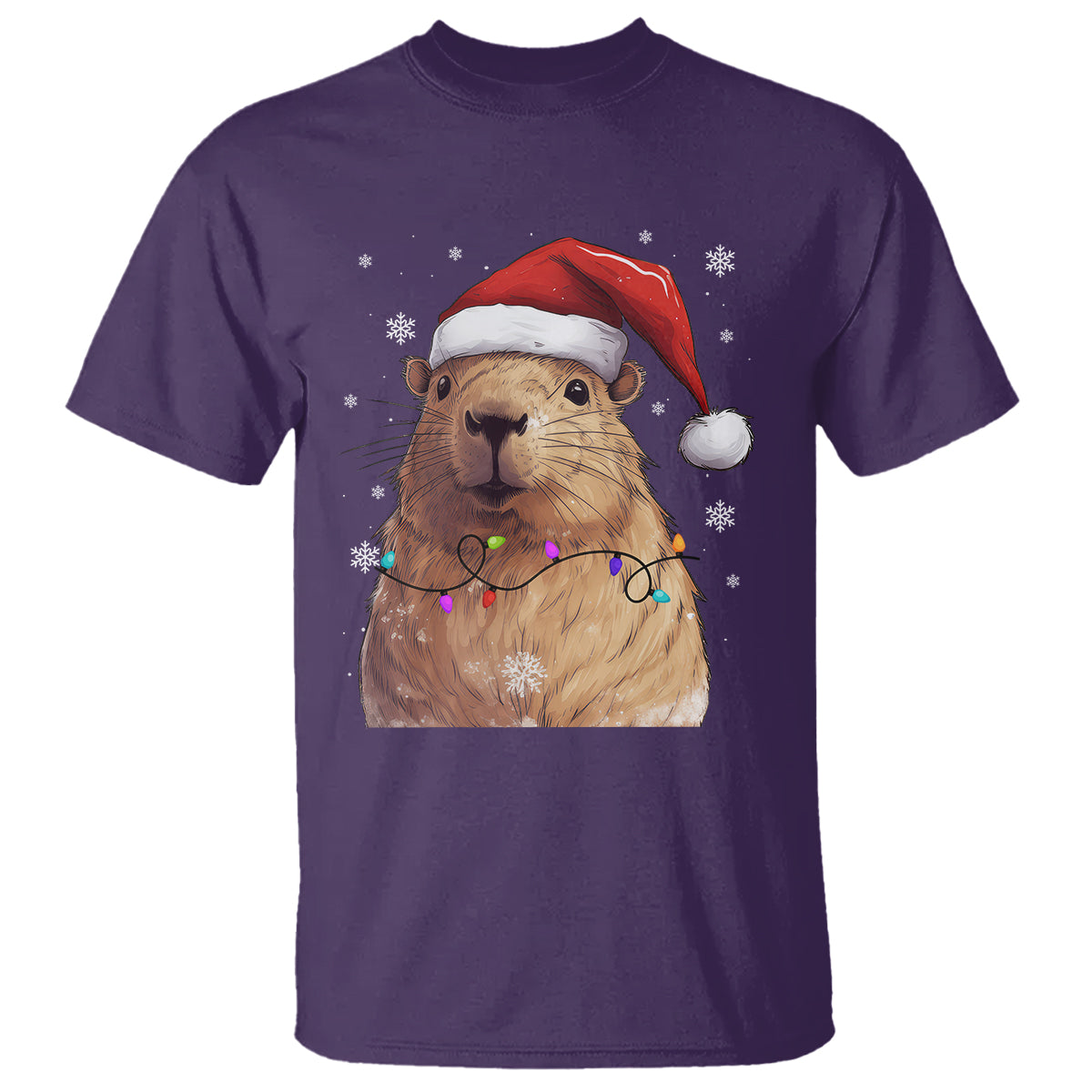 Capybara Christmas T Shirt Funny Santa Capy Meme Xmas Vibe - Wonder Print Shop