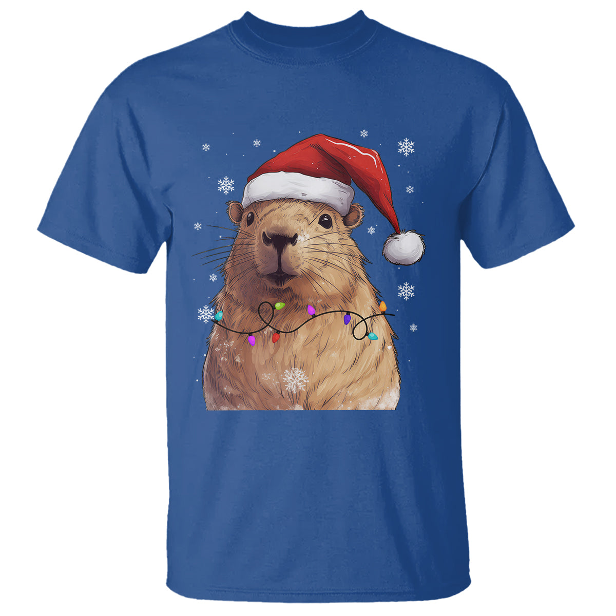Capybara Christmas T Shirt Funny Santa Capy Meme Xmas Vibe - Wonder Print Shop