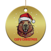 Funny Xmas Capybara Christmas Ornament Capy Xmas Meme Santa Hat - Wonder Print Shop