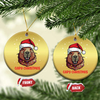 Funny Xmas Capybara Christmas Ornament Capy Xmas Meme Santa Hat - Wonder Print Shop