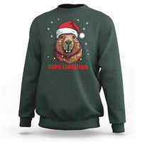 Capy Christmas Sweatshirt Funny Capybara Santa Meme - Wonder Print Shop
