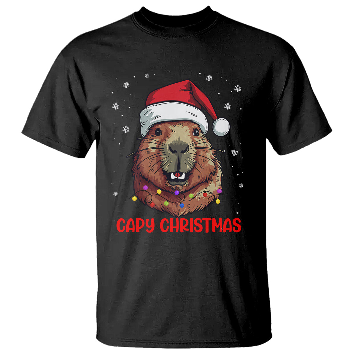 Capy Christmas T Shirt Funny Capybara Santa Meme - Wonder Print Shop