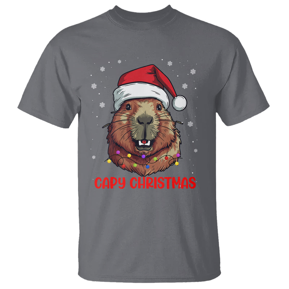 Capy Christmas T Shirt Funny Capybara Santa Meme - Wonder Print Shop