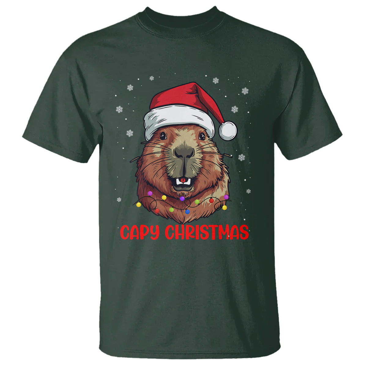 Capy Christmas T Shirt Funny Capybara Santa Meme - Wonder Print Shop