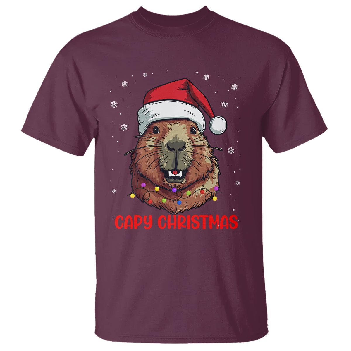 Capy Christmas T Shirt Funny Capybara Santa Meme - Wonder Print Shop