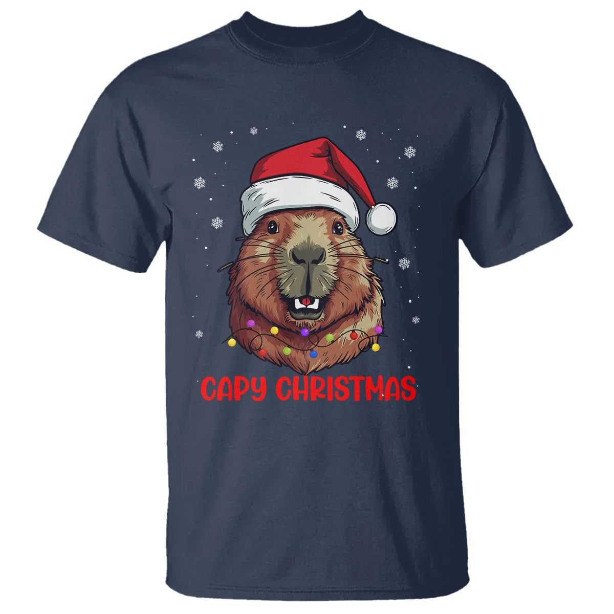 Capy Christmas T Shirt Funny Capybara Santa Meme - Wonder Print Shop