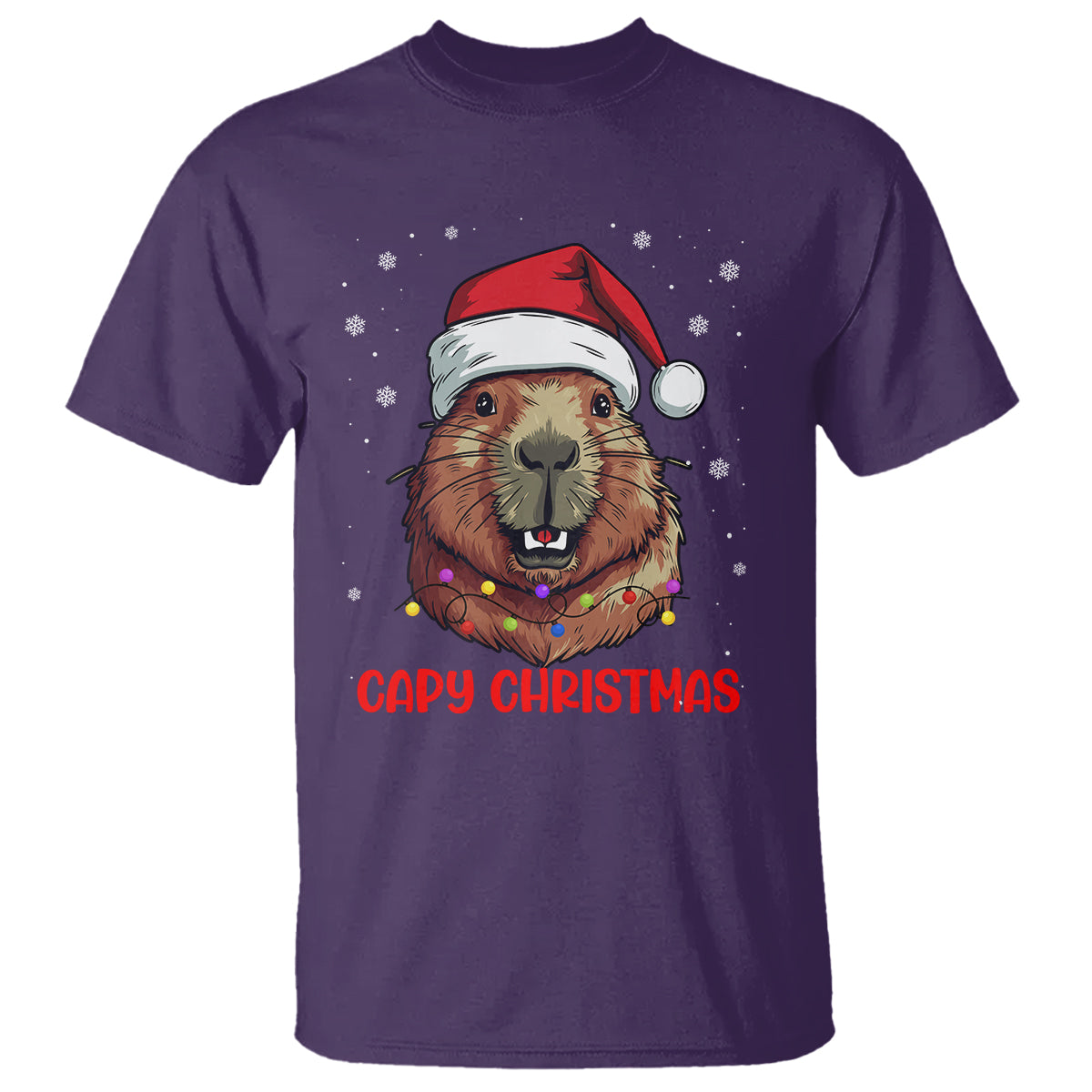 Capy Christmas T Shirt Funny Capybara Santa Meme - Wonder Print Shop