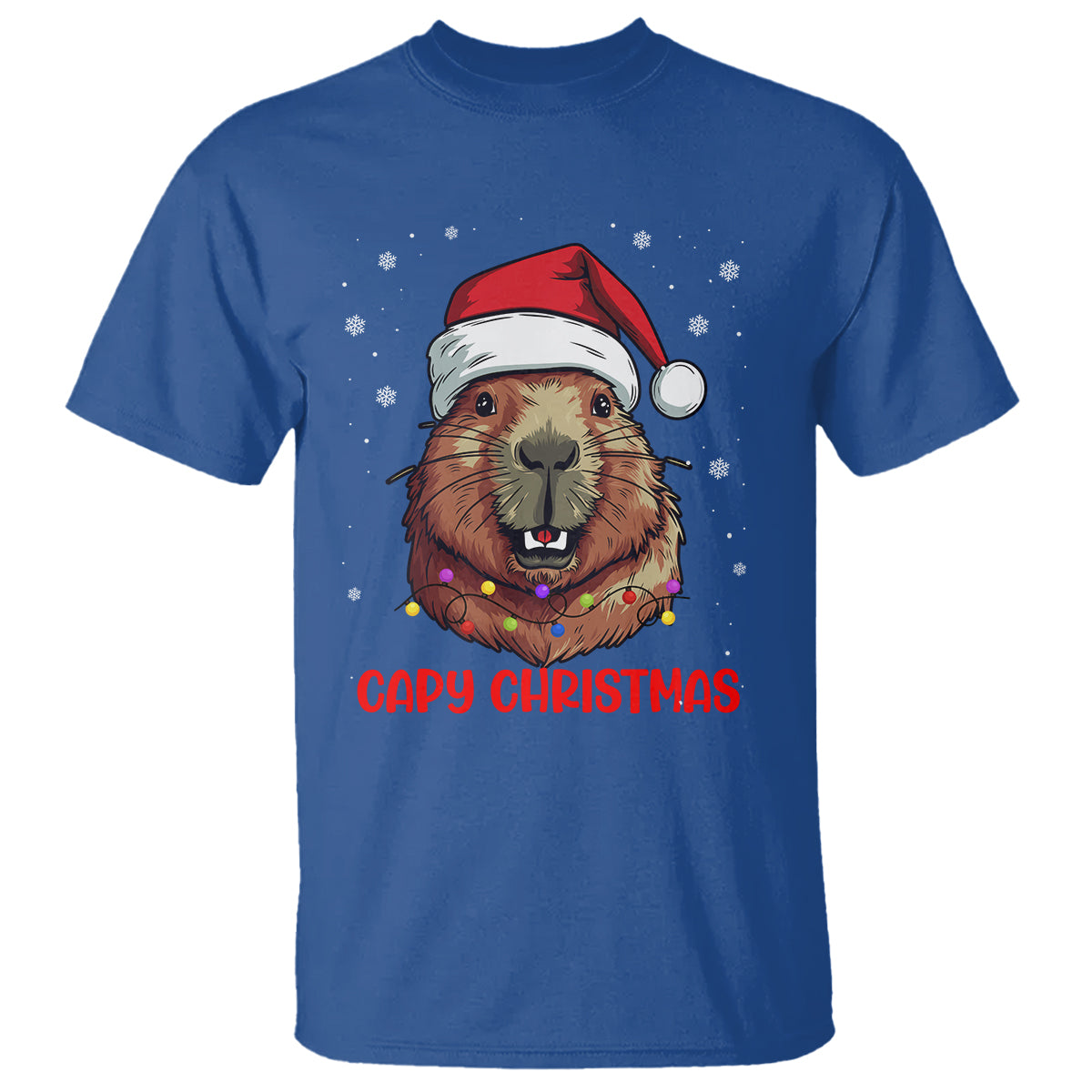 Capy Christmas T Shirt Funny Capybara Santa Meme - Wonder Print Shop