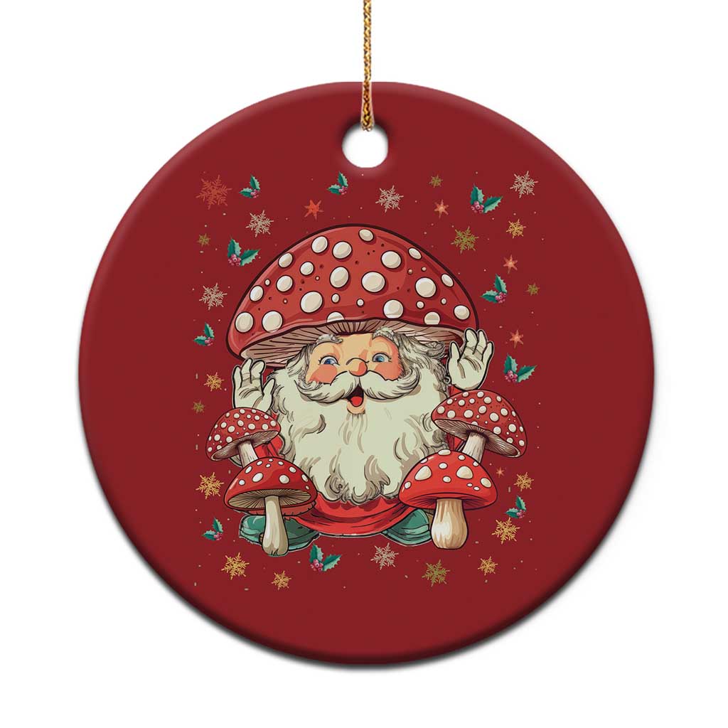 Cottagecore Santa Christmas Ornament Retro Vintage Christmas Mushroom Core Claus Face - Wonder Print Shop