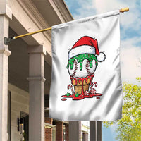 Cute Baseball Christmas Icecream Dripping Garden Flag Holiday Ice Cream Cone with Santa Hat - Wonder Print Shop