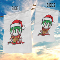 Cute Baseball Christmas Icecream Dripping Garden Flag Holiday Ice Cream Cone with Santa Hat - Wonder Print Shop