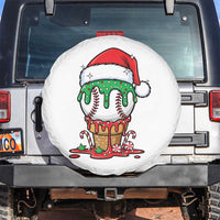 Cute Baseball Christmas Icecream Dripping Spare Tire Cover Holiday Ice Cream Cone with Santa Hat - Wonder Print Shop
