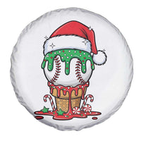 Cute Baseball Christmas Icecream Dripping Spare Tire Cover Holiday Ice Cream Cone with Santa Hat - Wonder Print Shop