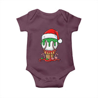 Cute Baseball Christmas Icecream Dripping Baby Onesie Holiday Ice Cream Cone with Santa Hat - undefined